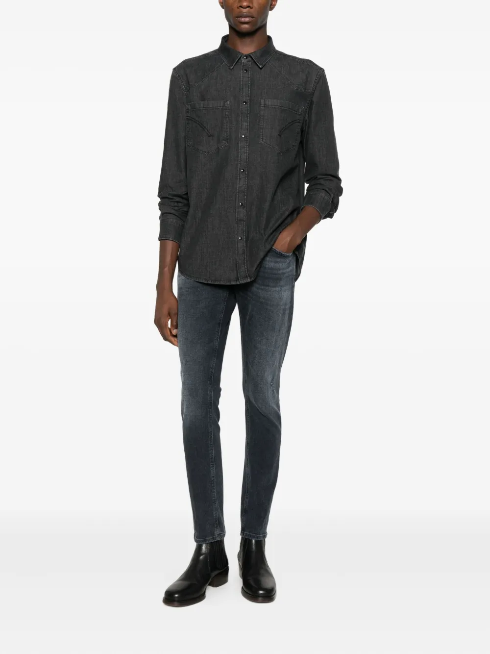 DONDUP denim shirt - Zwart