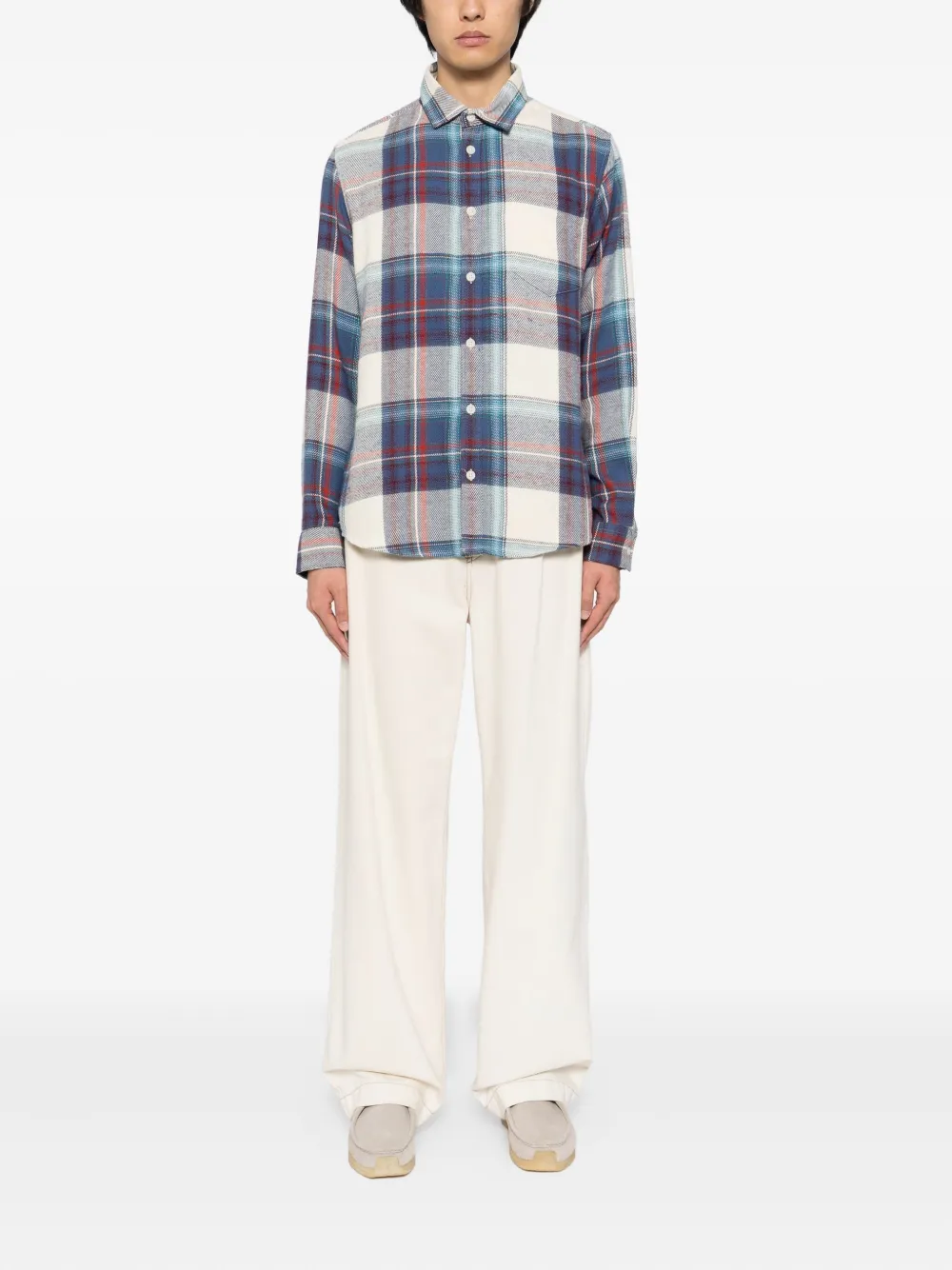 Wax London Geruit overhemd - Blauw
