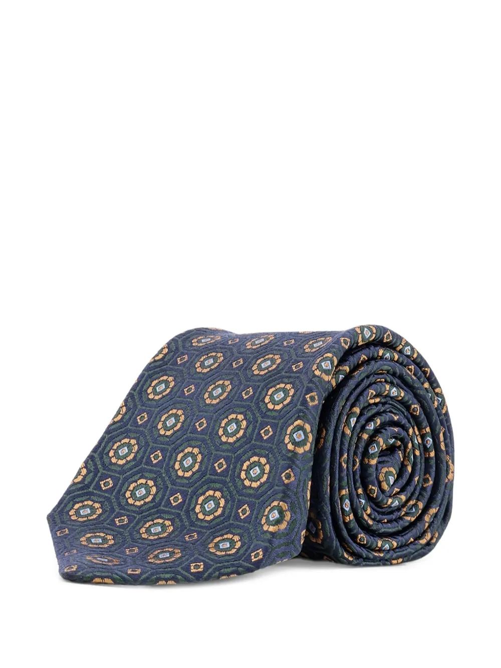 Kiton Patterned-jacquard Tie In Blue