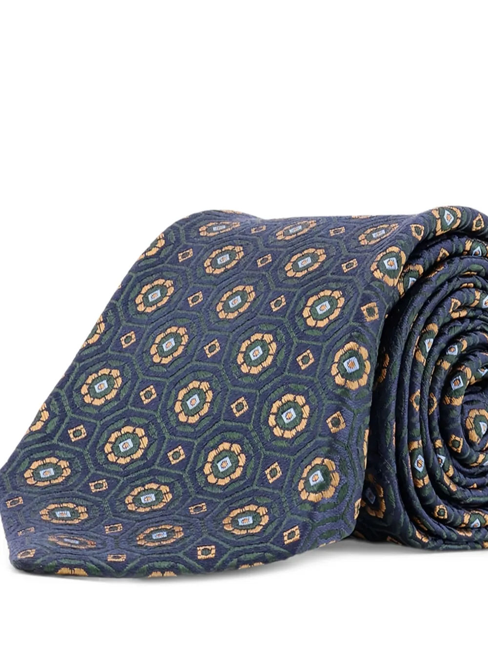 Kiton Patterned-jacquard Tie In Blue