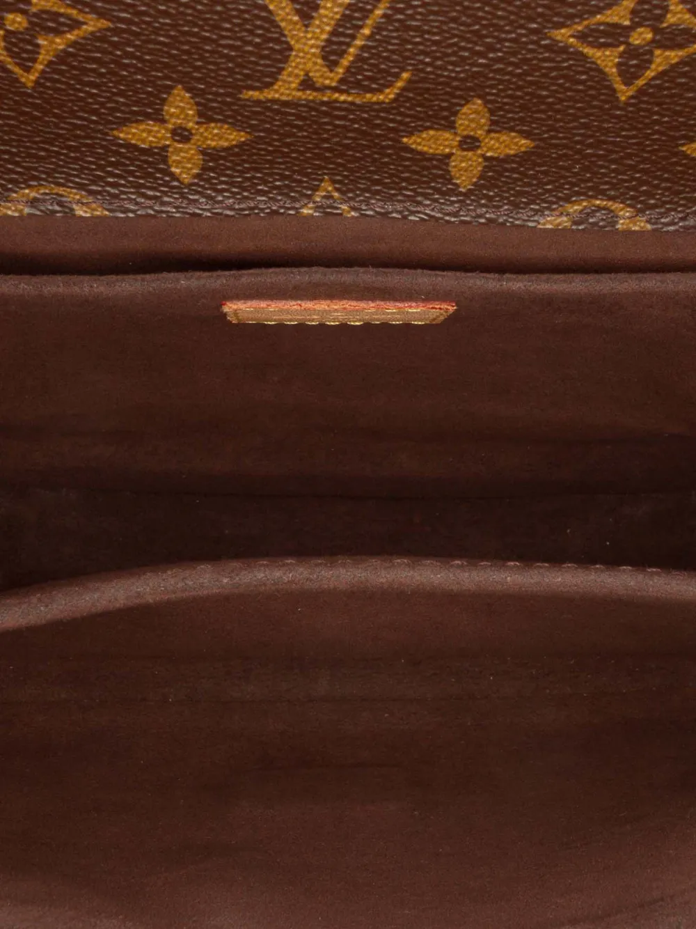 Pre-owned Louis Vuitton 2017 Monogram Pochette Metis Satchel In Brown