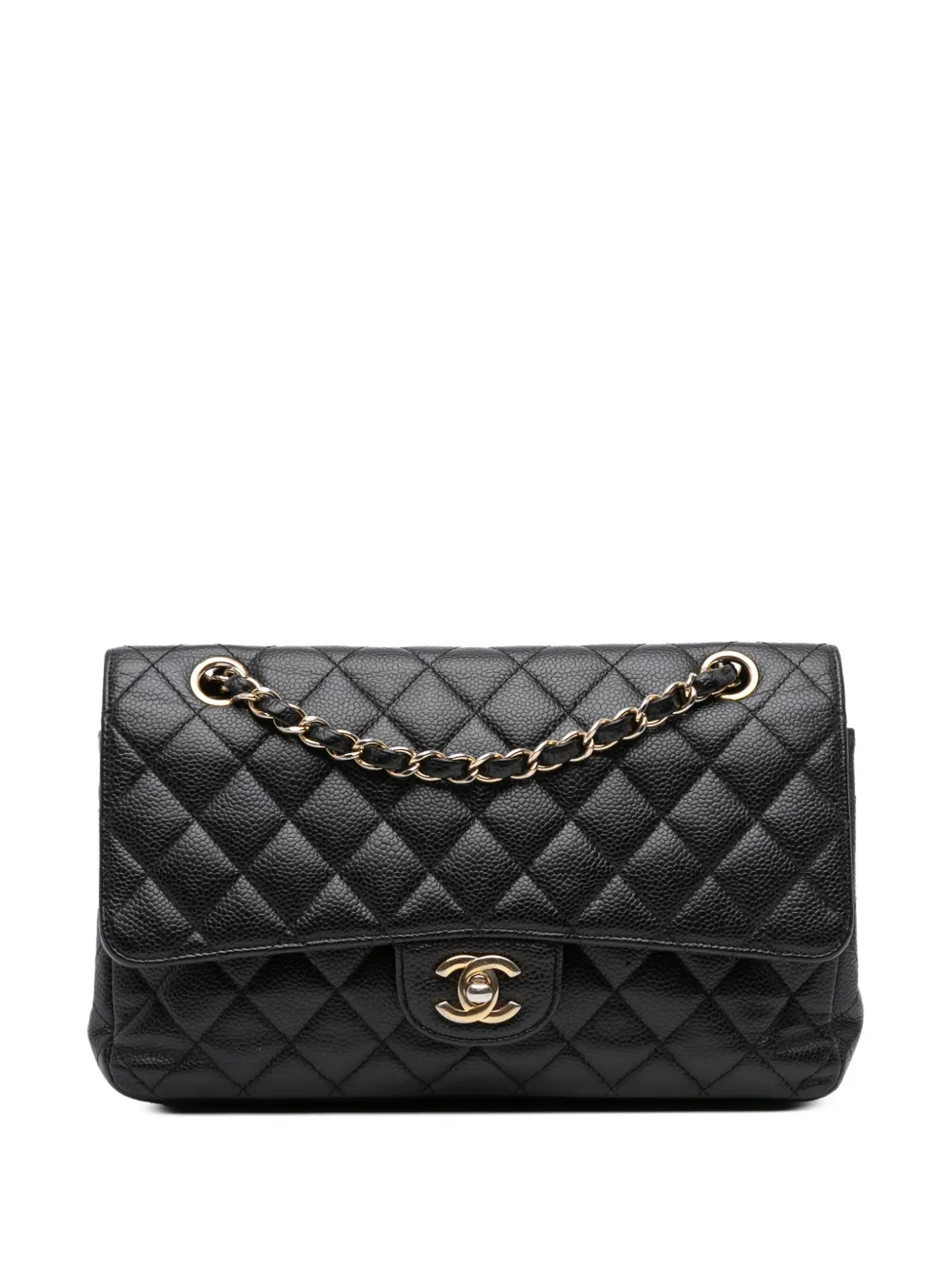 Pre-owned Chanel 2012 Medium Classic Caviar Double Flap Shoulder Bag