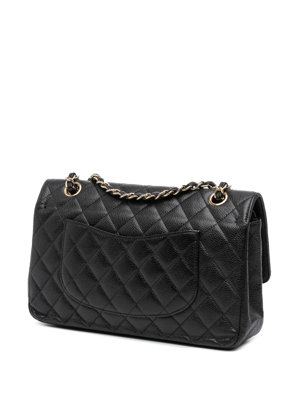 Pre-owned Chanel 2012 Medium Classic Caviar Double Flap Shoulder Bag