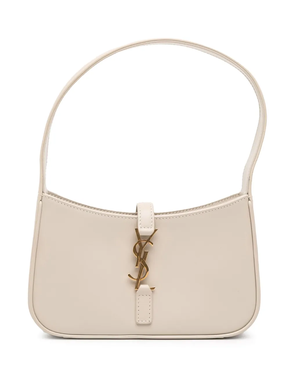Pre-owned Saint Laurent 2022 Mini Smooth Calfskin Le 5 A 7 Hobo Shoulder Bag In White