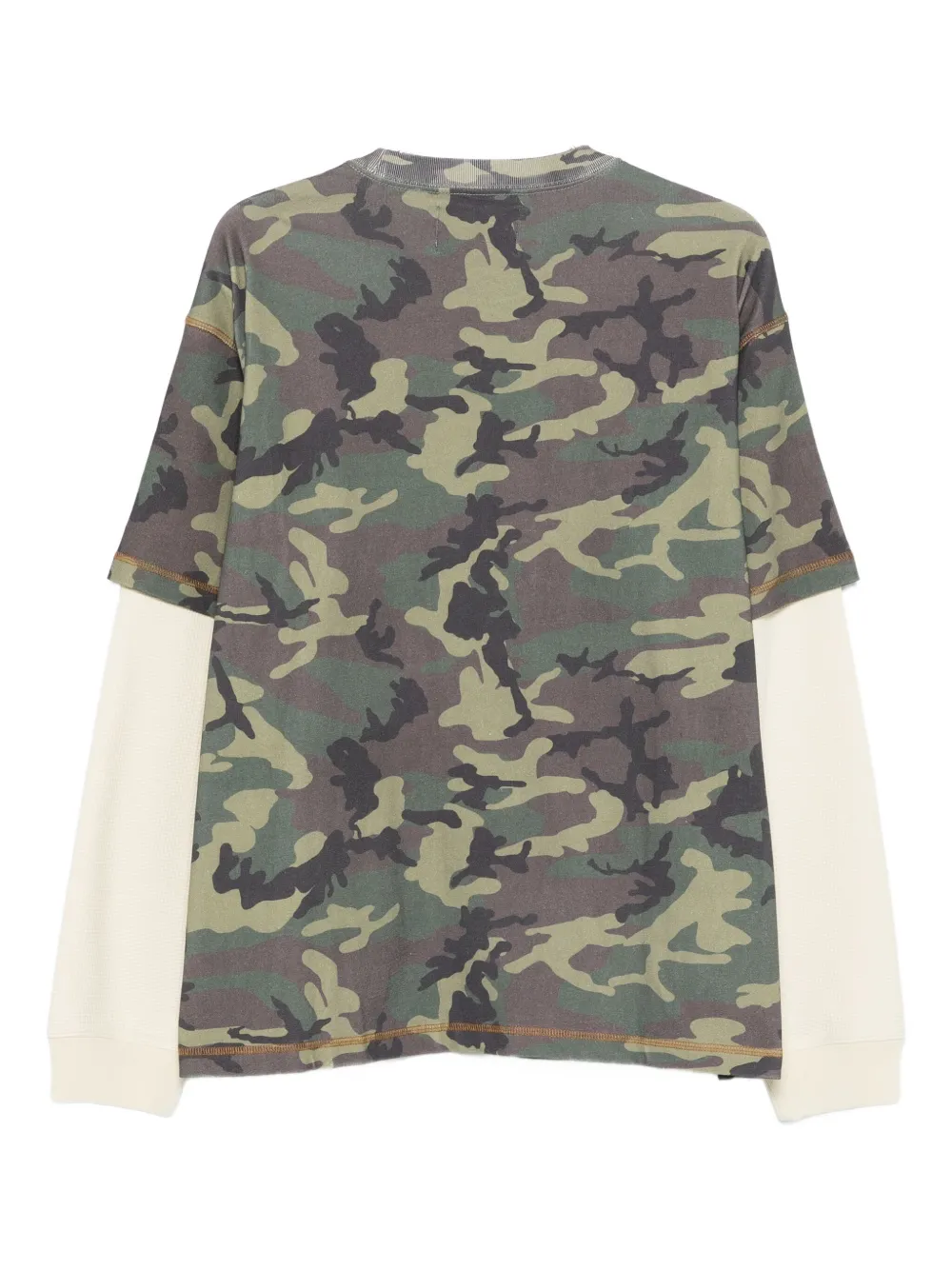 Awake NY T-shirt met camouflageprint en dubbele mouwen - Groen
