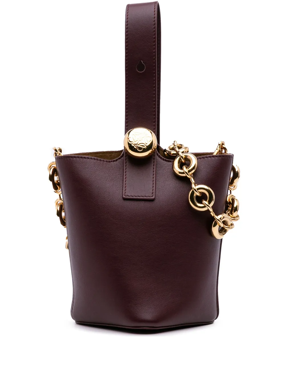 Loewe Pre-Owned 2020-2024 Mini Calfskin Pebble Bucket Bag satchel | Red | Image 1
