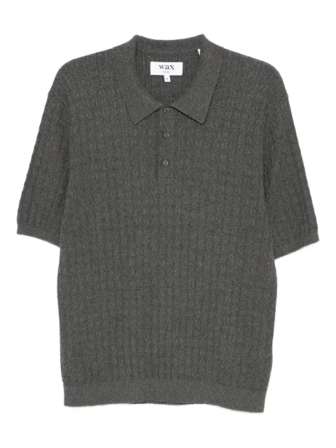 Wax London diamond stripe knitted polo shirt