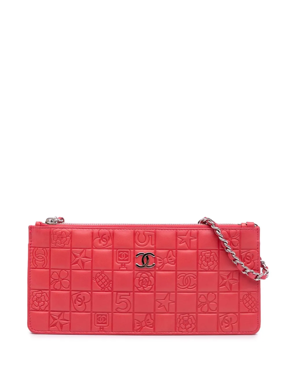 Сумка через плечо Pochette Precious Symbols, бывшая в употреблении у CHANEL в 2004-2005 годах, из овечьей кожи