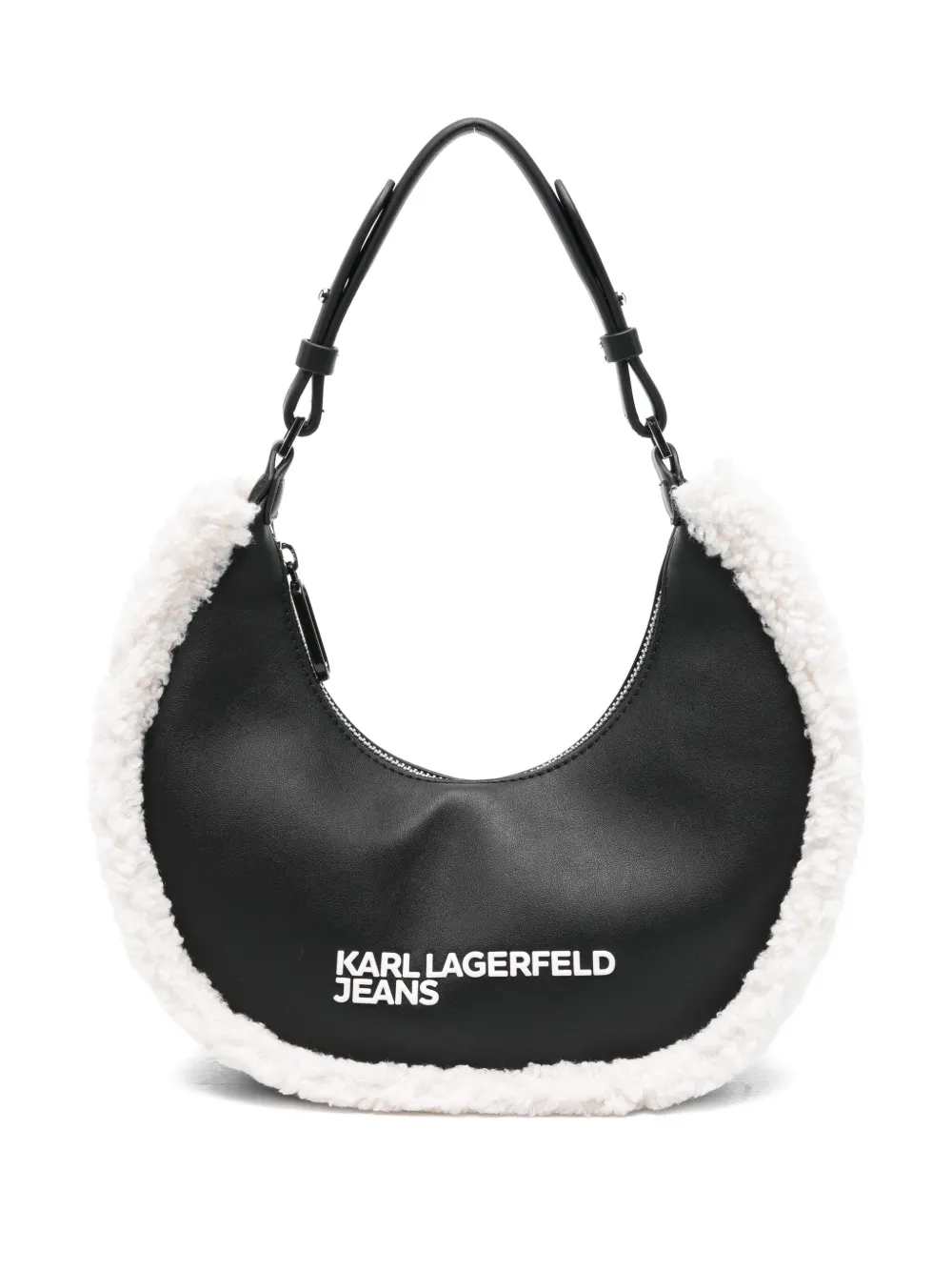 Karl Lagerfeld Jeans Trimmed Shoulder Bag In Black