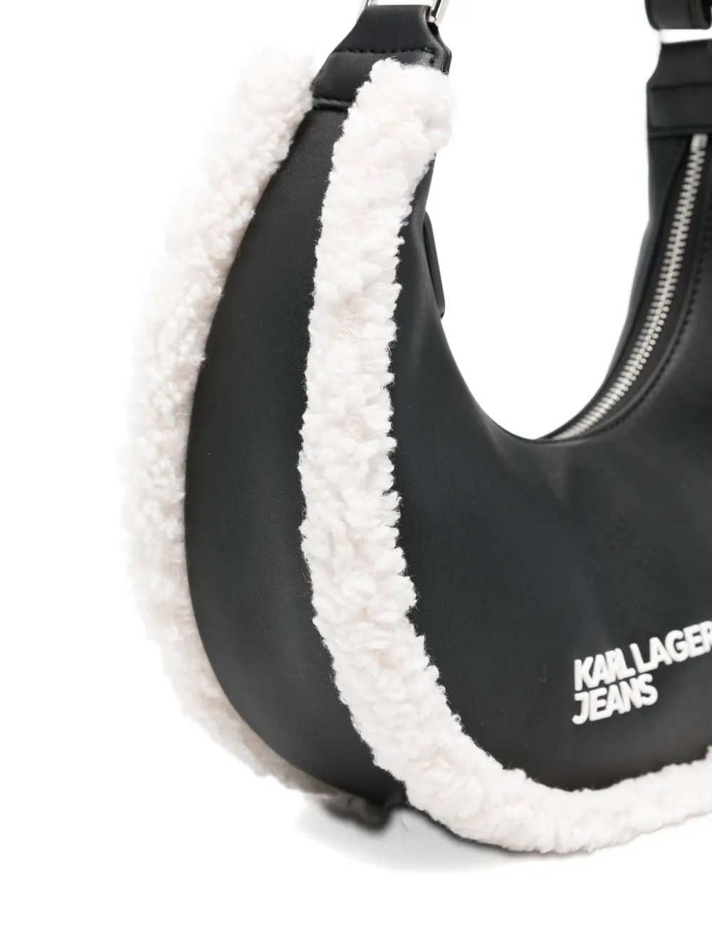 Karl Lagerfeld Jeans Trimmed Shoulder Bag In Black