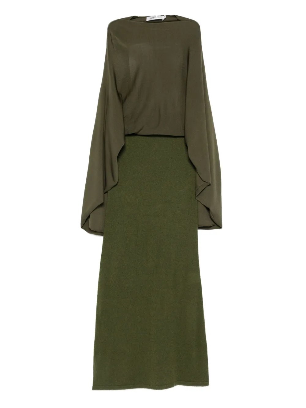 Aya Muse cape-detail maxi dress - Verde
