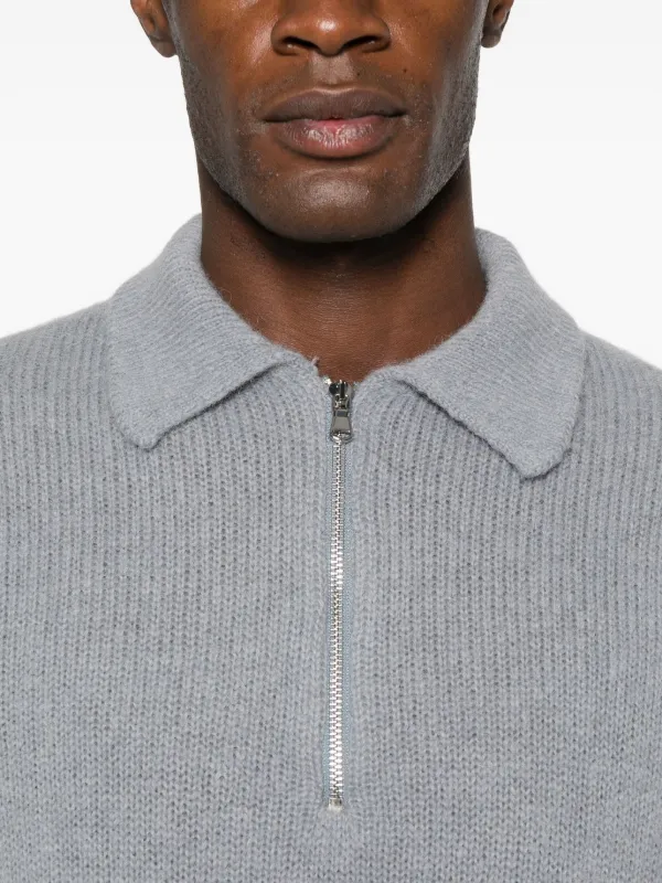 SEVEN GAUGE ジップアップ ポロカラーセーター | グレー | FARFETCH JP
