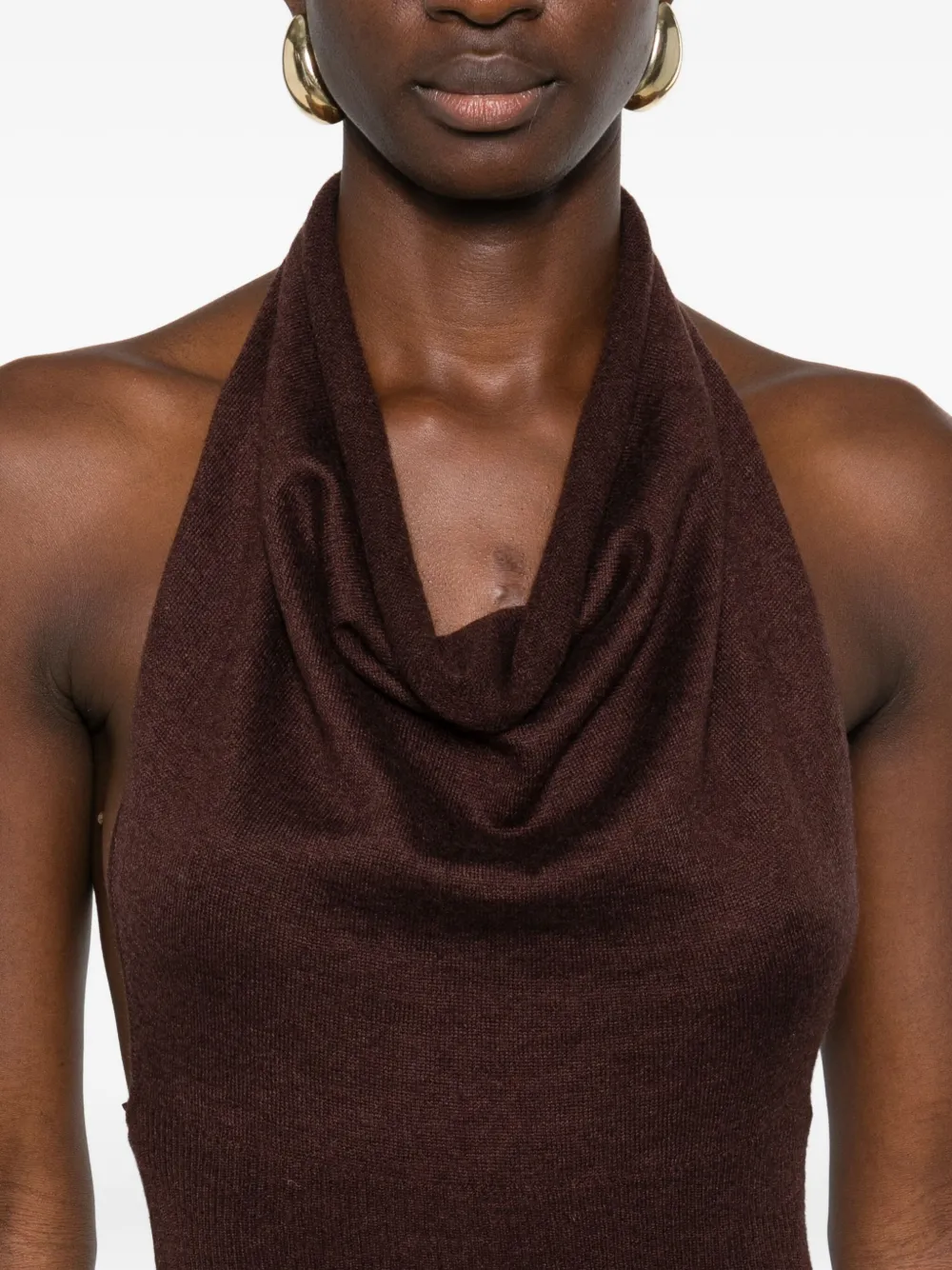 Aya Muse Reed Halterneck Maxi Dress In Blue