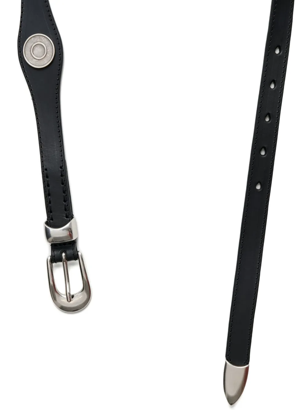 Our Legacy Wavy Leather Belt In Black