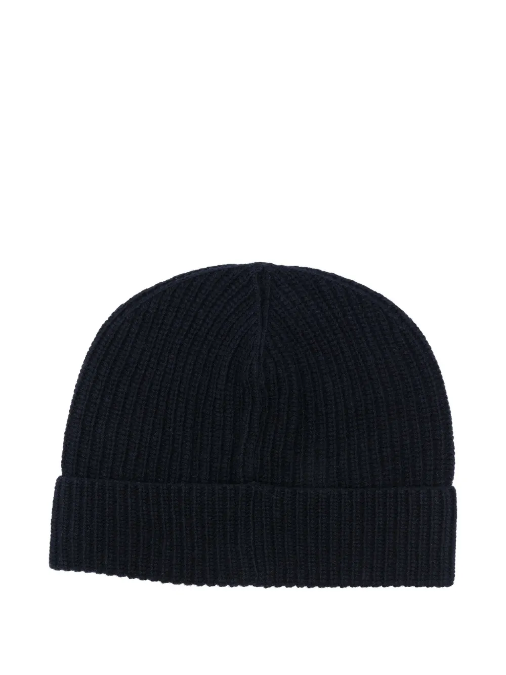 Seven Gauge Wool Beanie Hat In Black