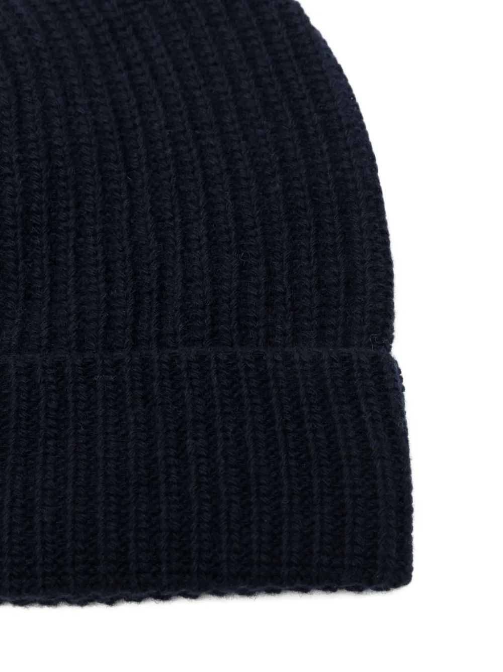 Seven Gauge Wool Beanie Hat In Black