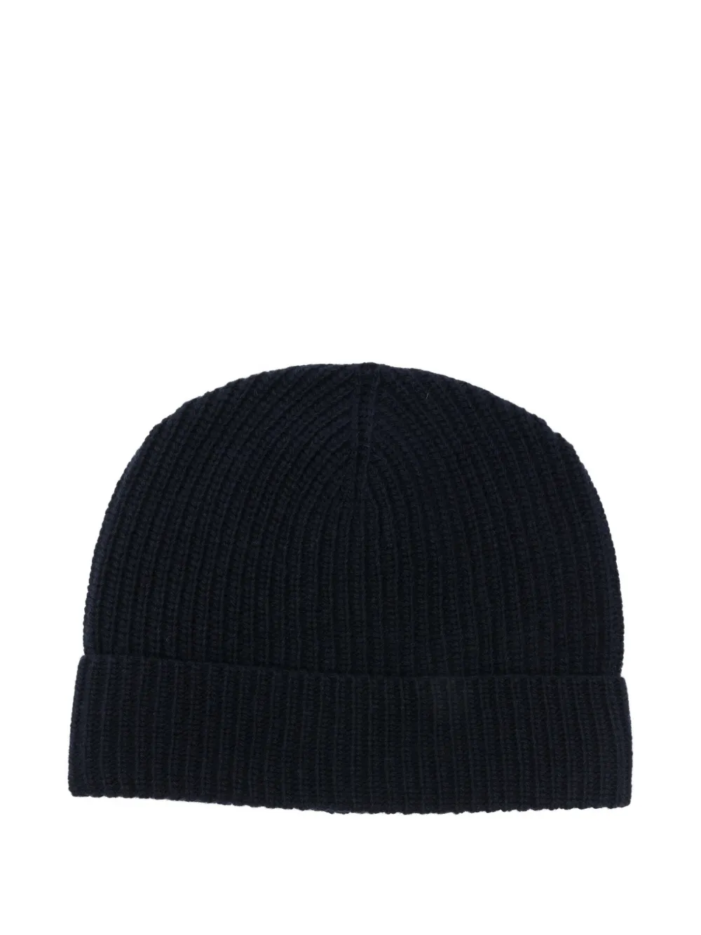 Seven Gauge Wool Beanie Hat In Black