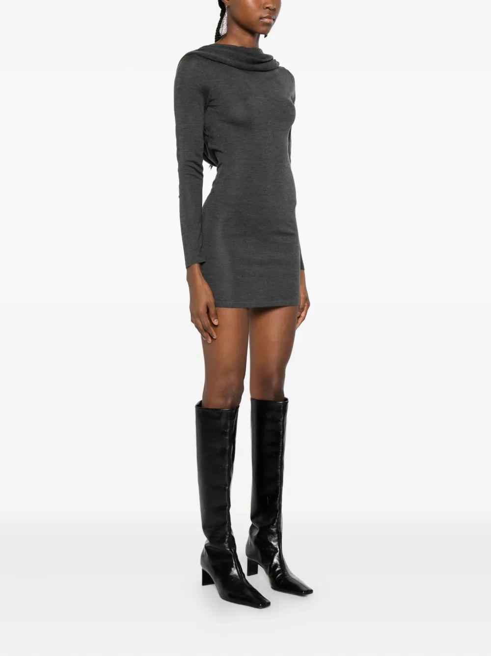 Aya Muse Mini-jurk met lange mouwen Grijs
