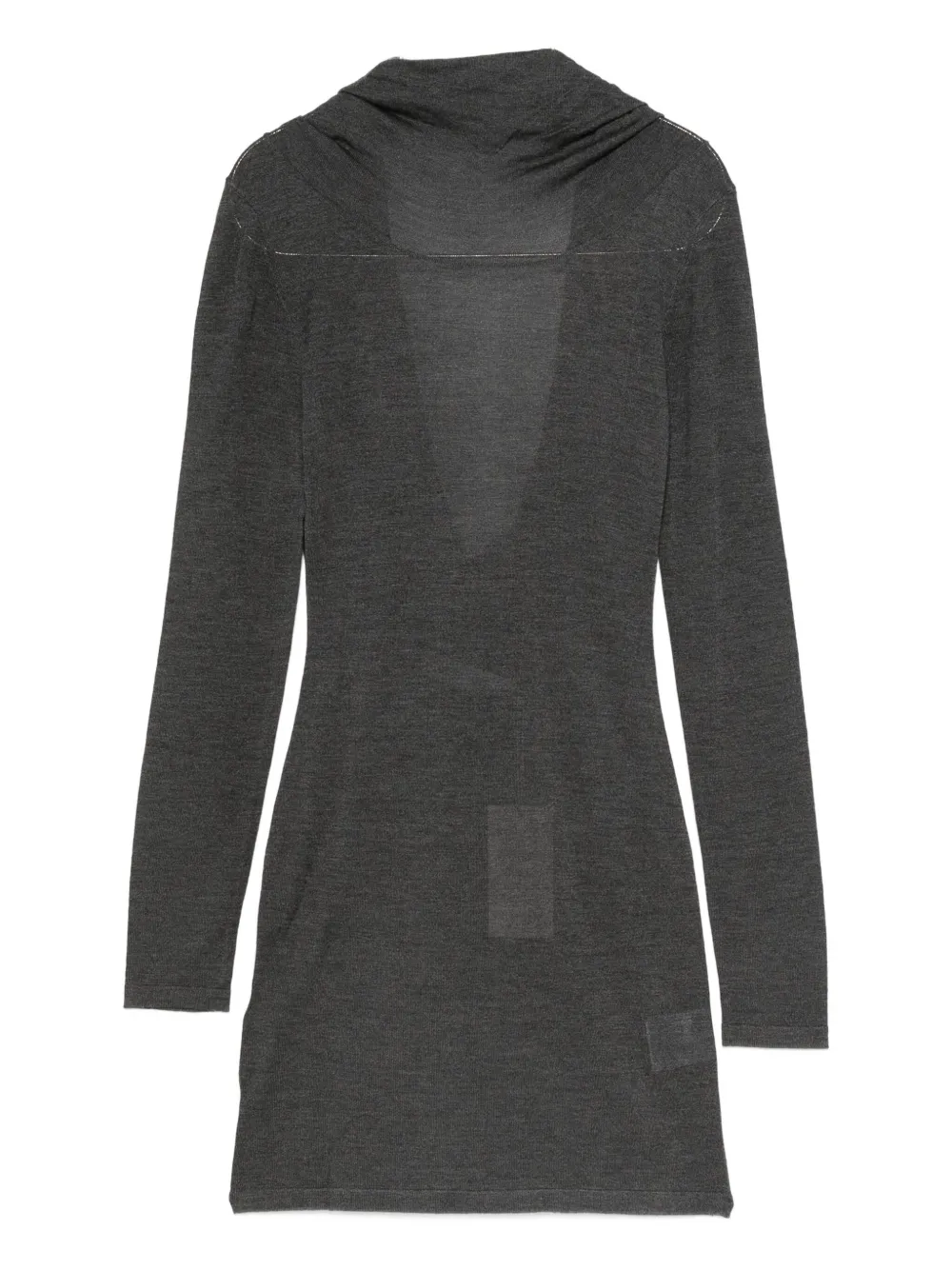 Aya Muse Long-sleeve Mini Dress In Gray