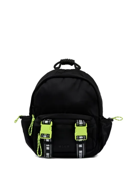 MSGM Kids logo-strap backpack