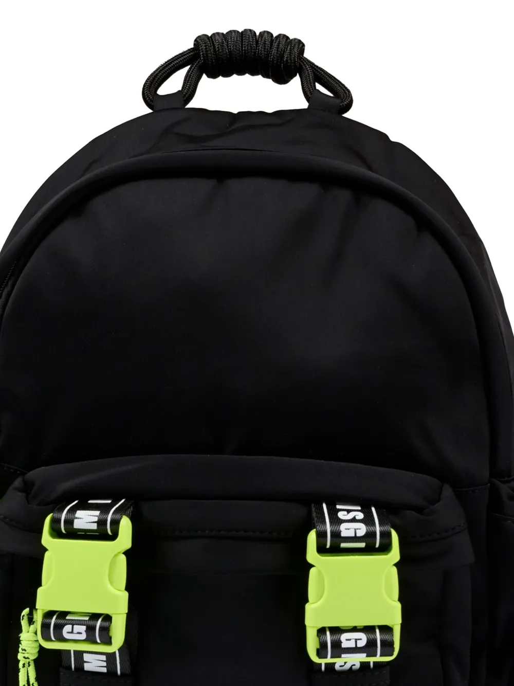 Msgm Logo-strap Backpack In Black