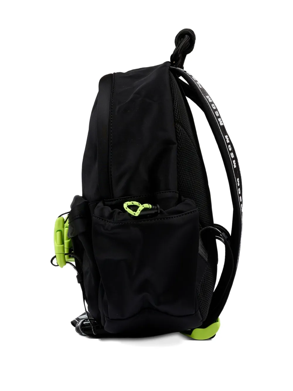 Msgm Logo-strap Backpack In Black