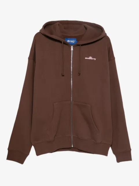Awake NY hoodie con logo de corona y cierre