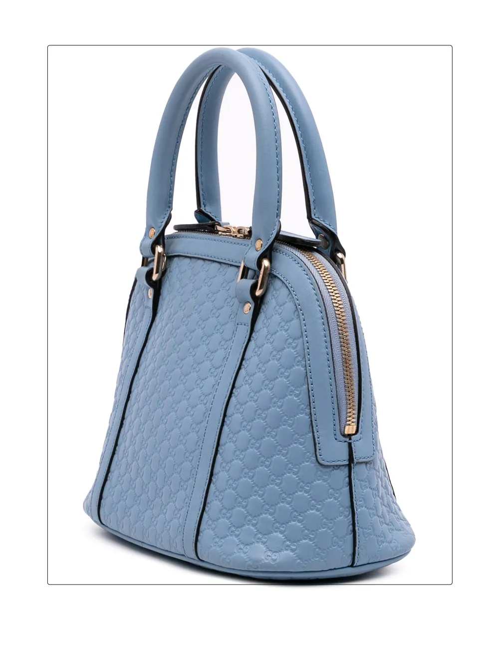 Pre-owned Gucci 2016-2025 Mini Microssima Dome Satchel In Blue