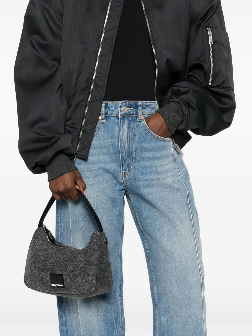 Karl Lagerfeld Jeans Logo-strap Tote Bag In Black