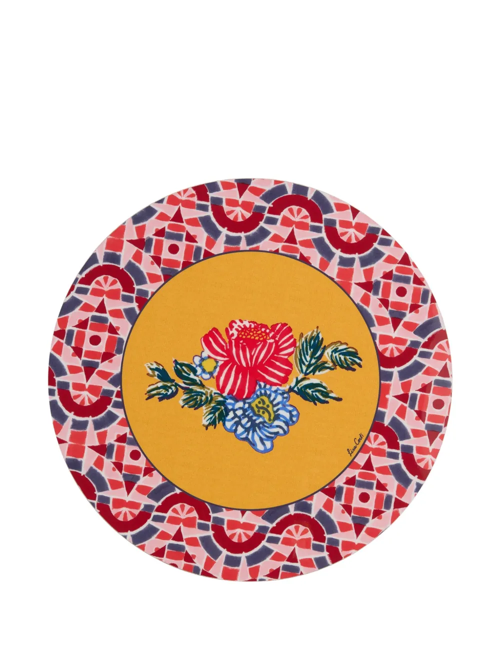 Lisa Corti lot de deux sets de table à fleurs | rouge | Image 1