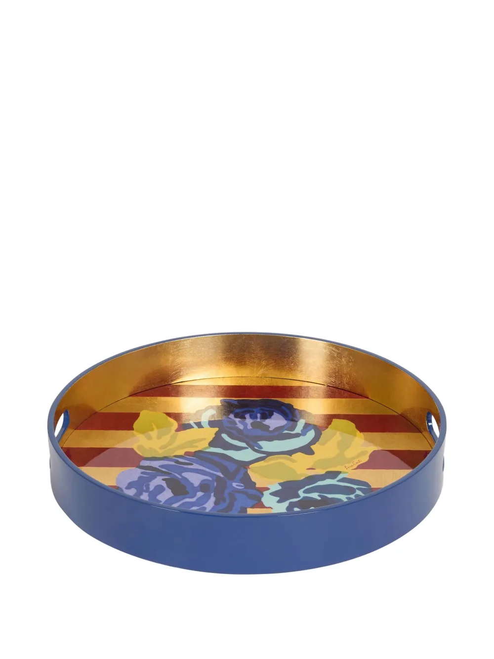 Lisa Corti Nizam Floral-print Tray In Blue