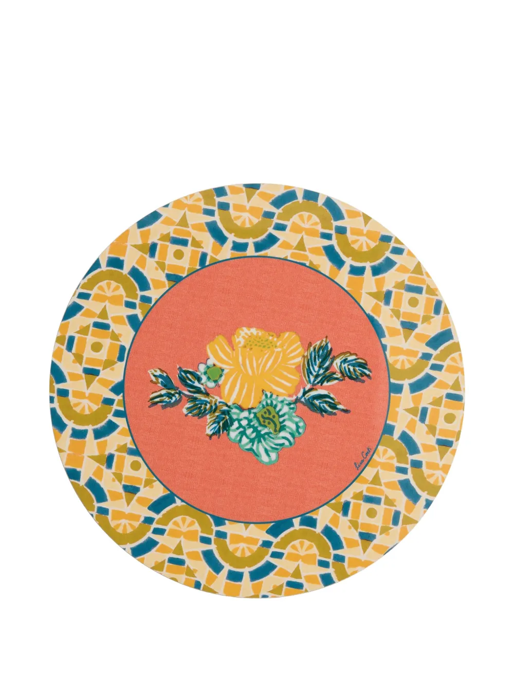 Lisa Corti lot de deux sets de table à fleurs | jaune | Image 1
