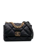CHANEL Pre-Owned 2021 Medium Lambskin 19 Flap satchel - Black