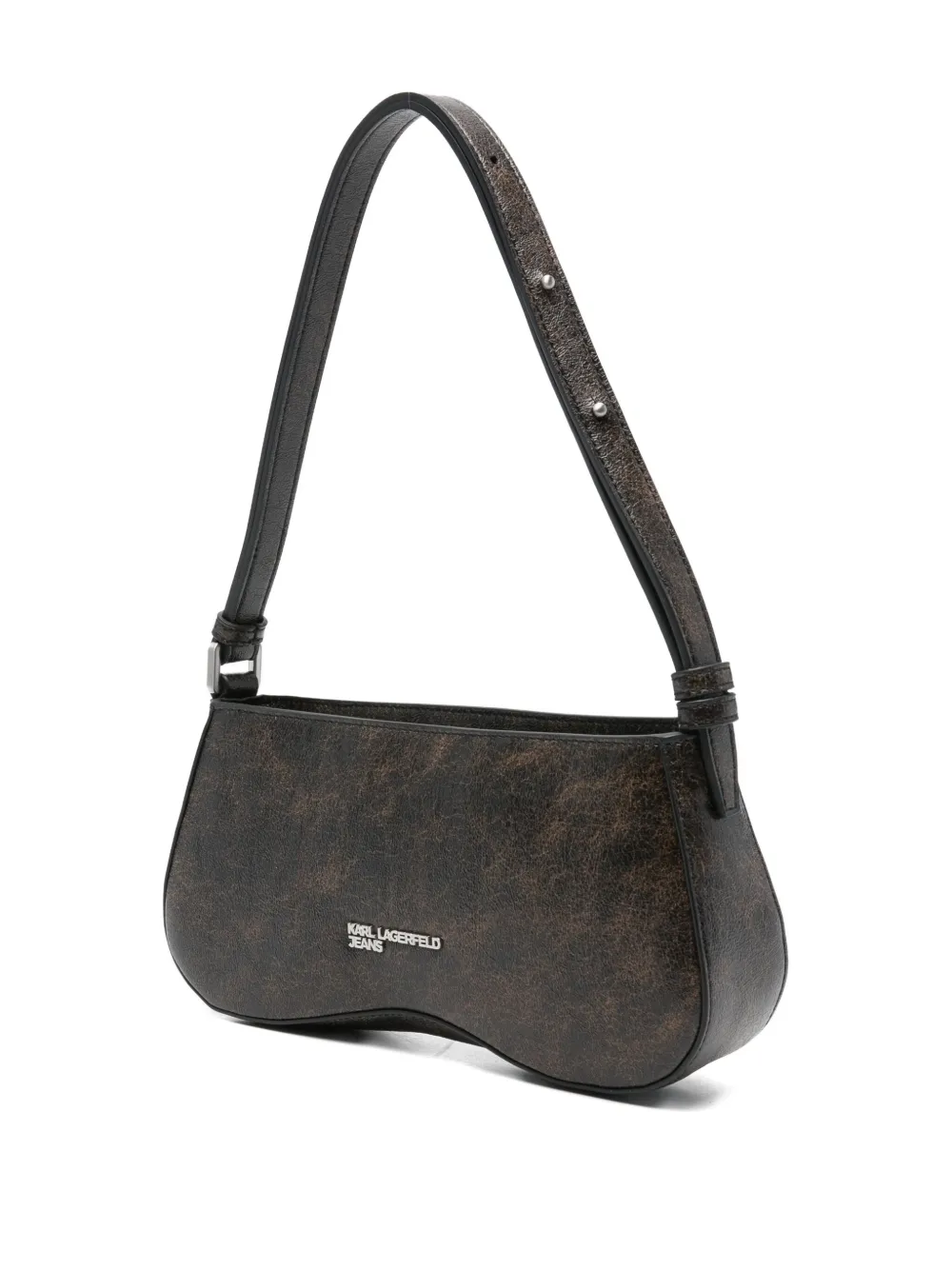 Karl Lagerfeld Jeans Logo-plaque Shoulder Bag In Brown