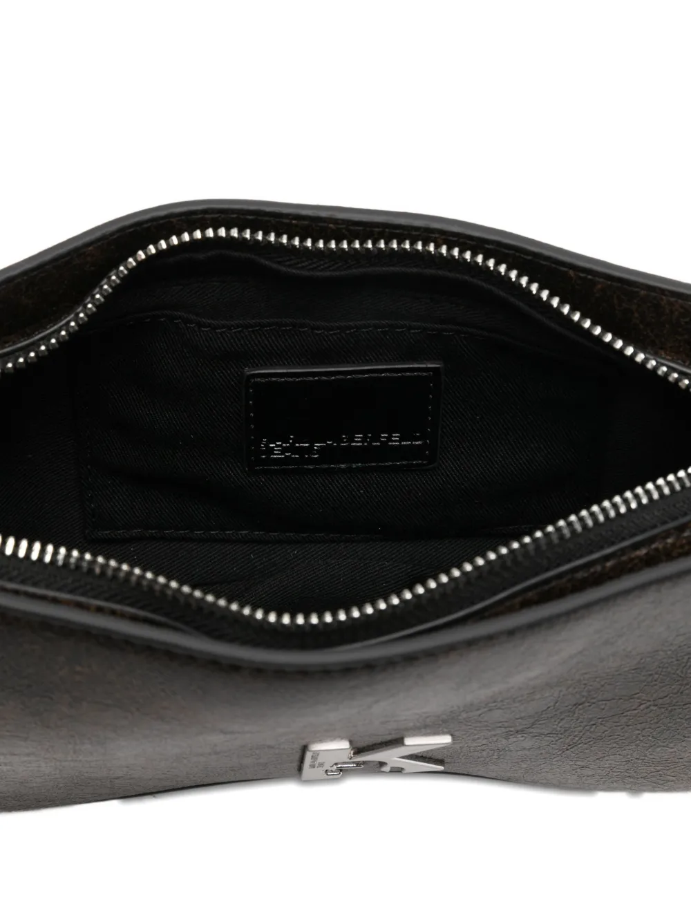 Karl Lagerfeld Jeans Logo-plaque Shoulder Bag In Brown