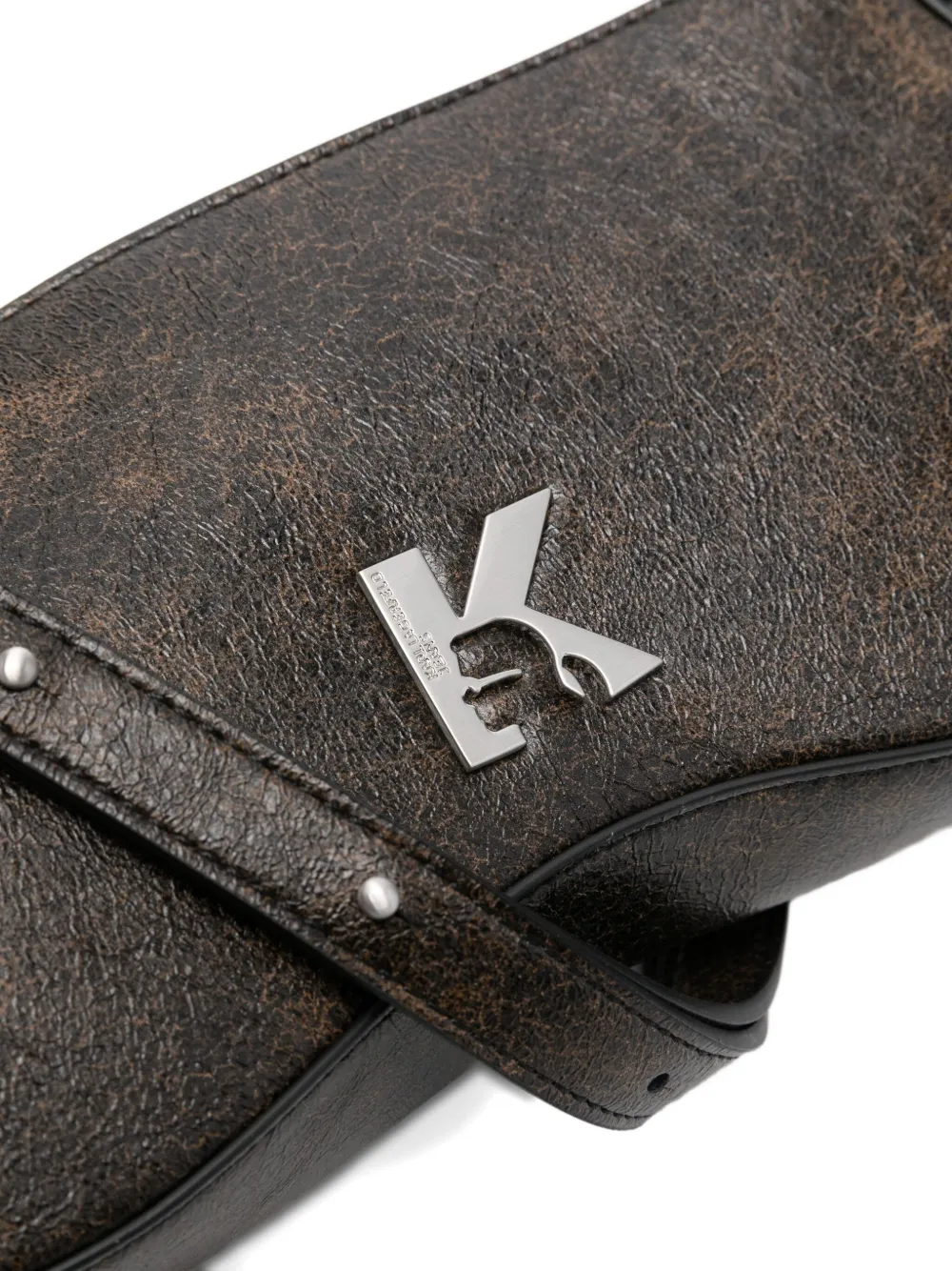Karl Lagerfeld Jeans Logo-plaque Shoulder Bag In Brown