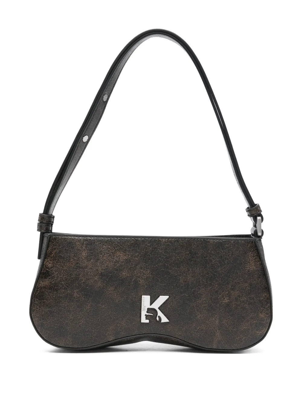 Karl Lagerfeld Jeans logo-plaque shoulder bag - Marrone