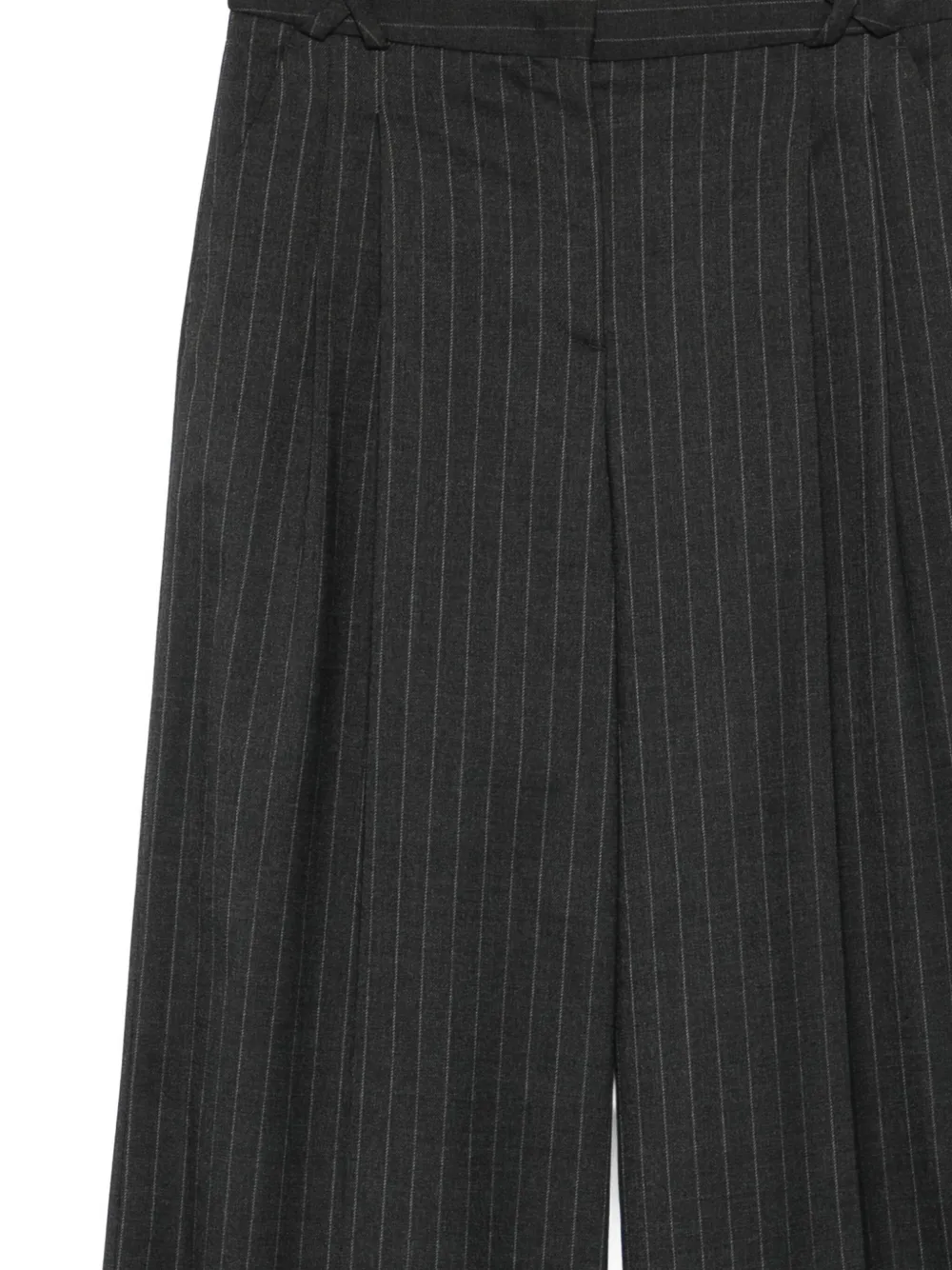The Garment Pinstripe Pleat-detail Trousers In Black