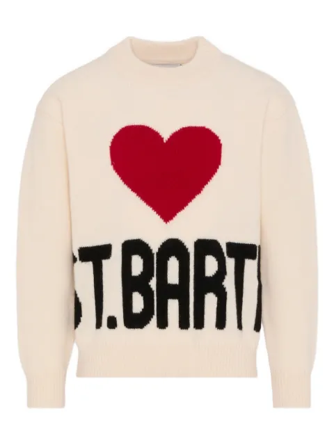 MC2 Saint Barth Kids suéter Kyla con corazón bordado en colaboración con Peanuts