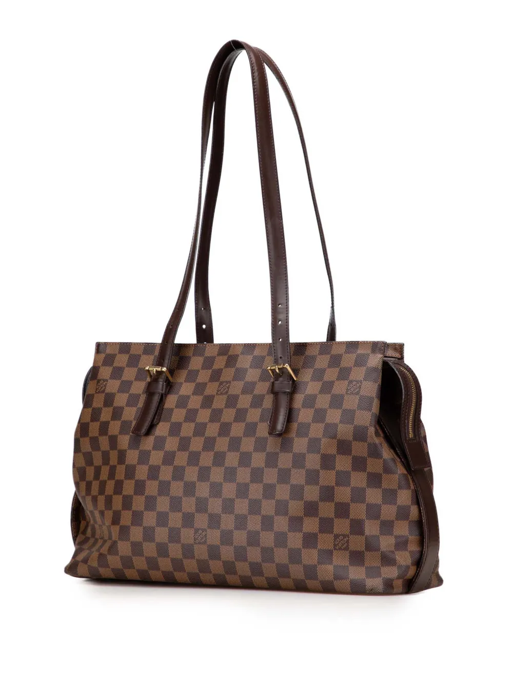 Pre-owned Louis Vuitton 2004 Damier Ebene Chelsea Shoulder Bag In Brown