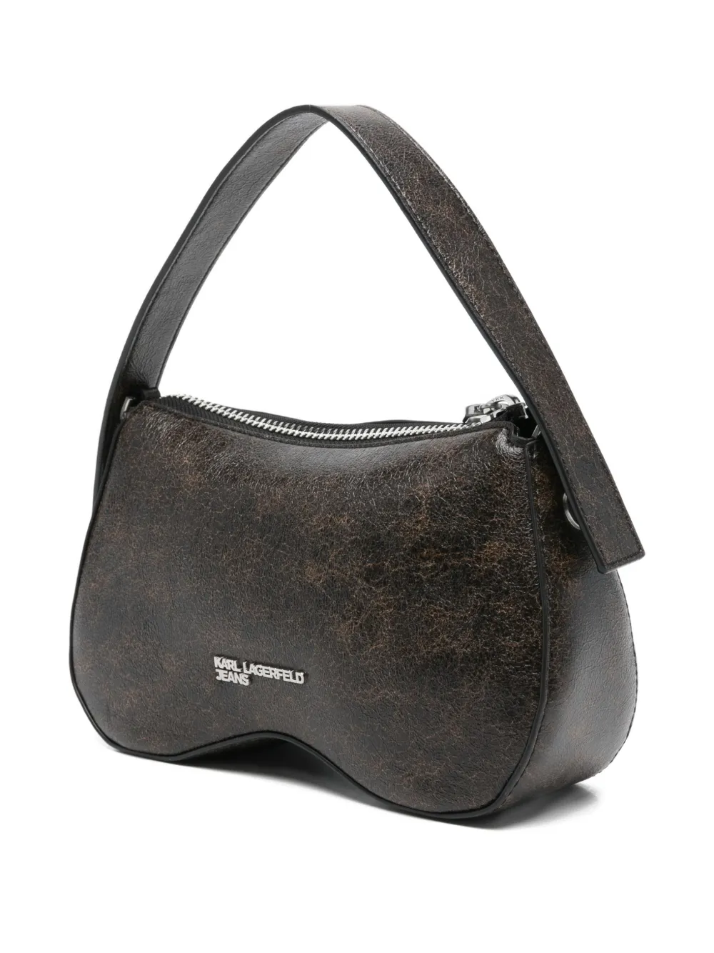 Karl Lagerfeld Jeans Logo-plaque Shoulder Bag In Brown