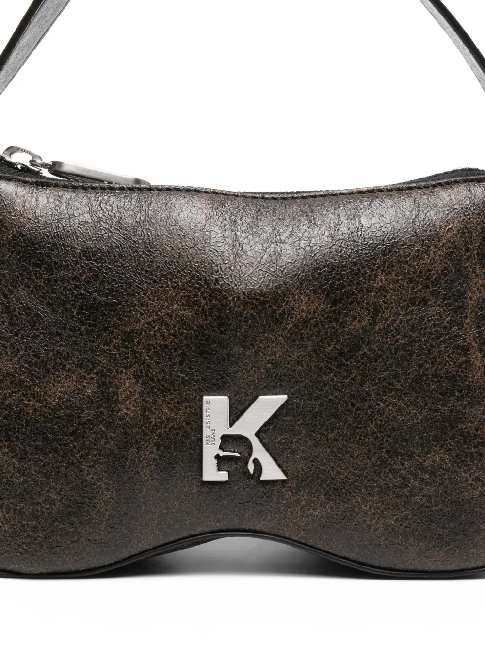 Karl Lagerfeld Jeans Schoudertas met logoplakkaat Bruin