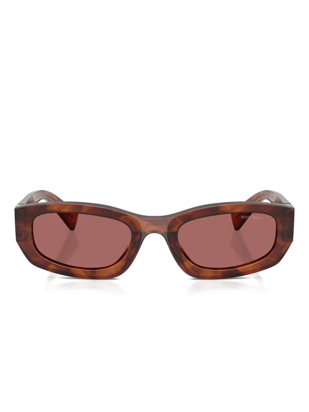 Miu Miu Logo-detail Sunglasses In Burgundy