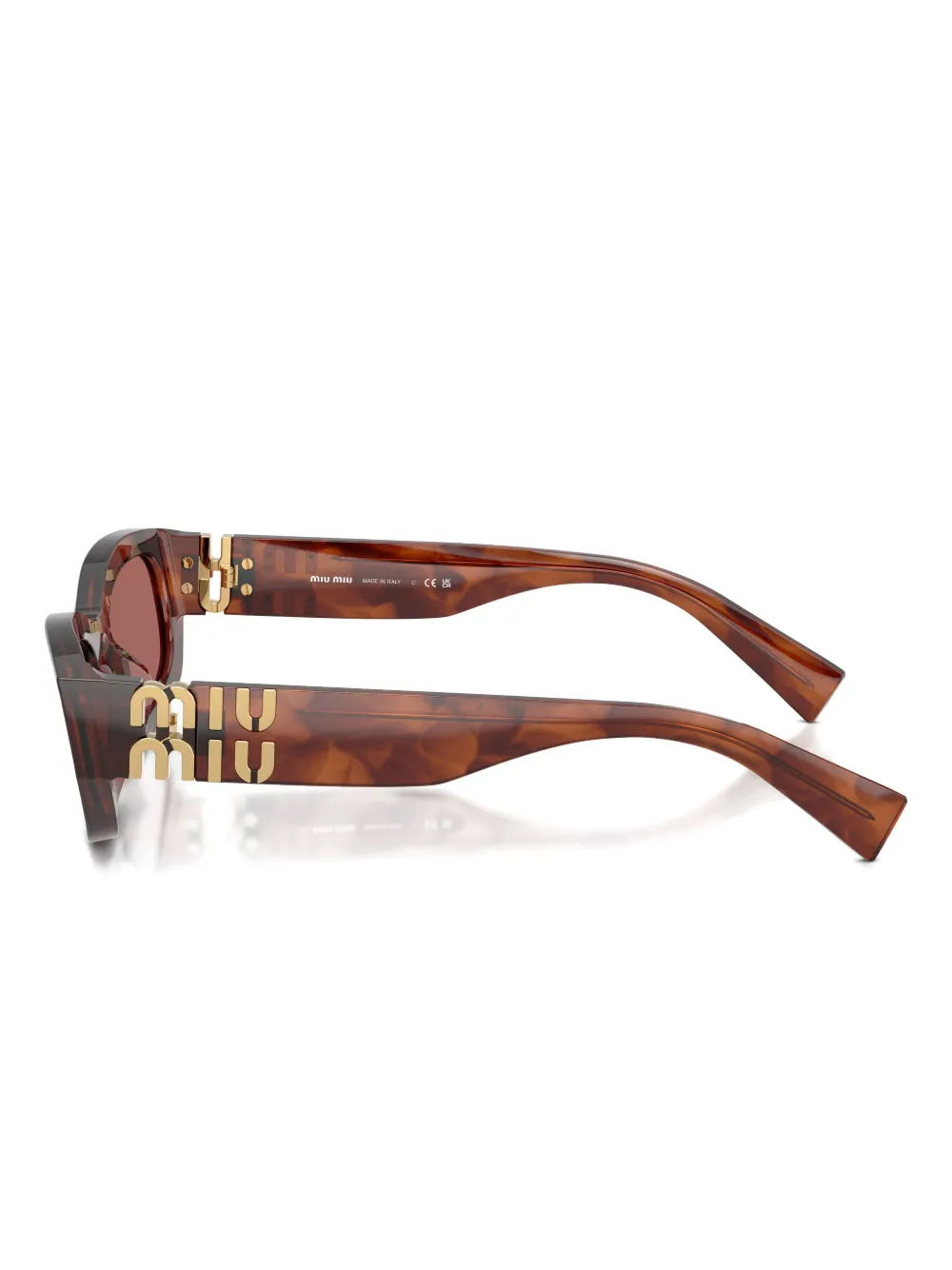 Miu Miu Logo-detail Sunglasses In Burgundy