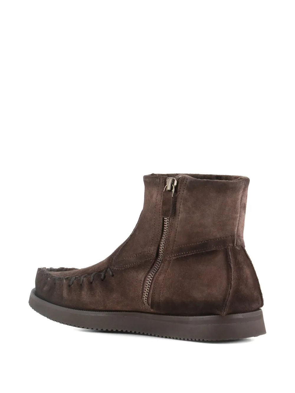 Alexander Hotto Zip Suede Boots In Brown