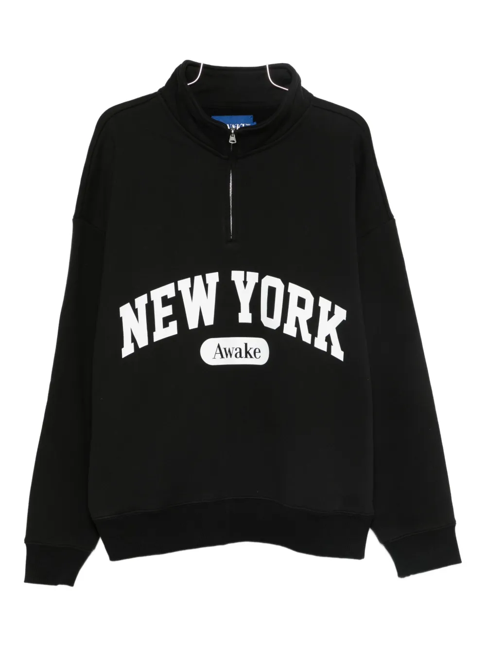 Awake NY sudadera con medio cierre y logo estampado | negro | Image 1