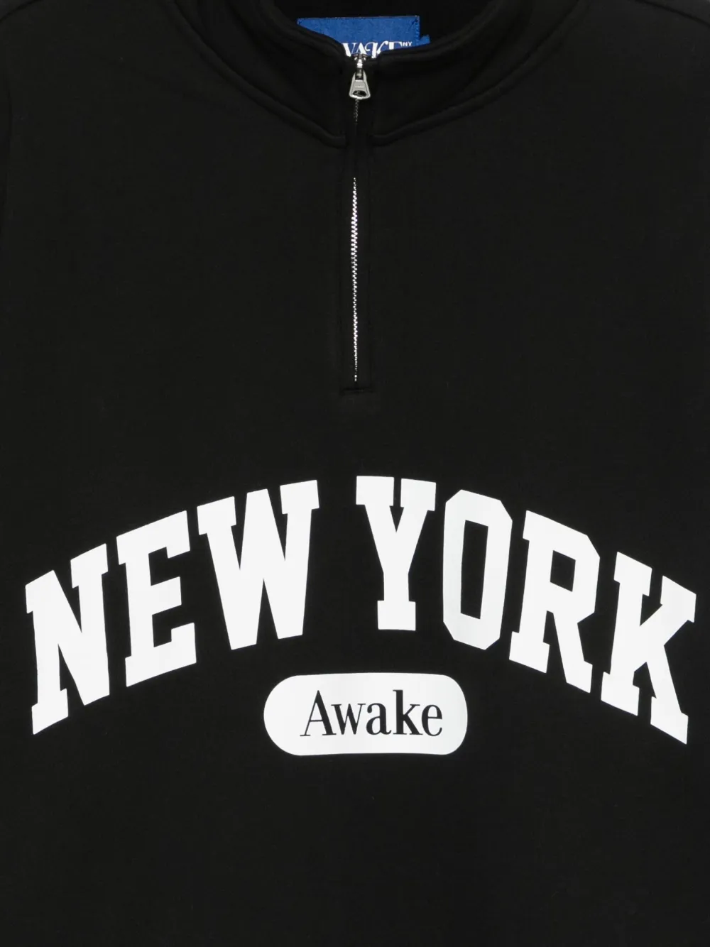 Awake Ny Logo-print Half-zip Sweatshirt In Black