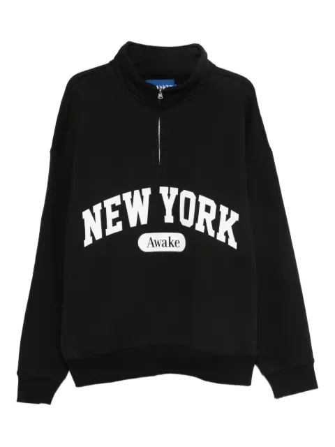 Awake NY logo-print half-zip sweatshirt