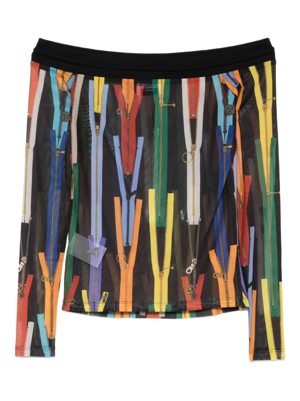 MOSCHINO JEANS Schulterfreie Bluse mit Reißverschluss-Print | Blusen  | Image 2