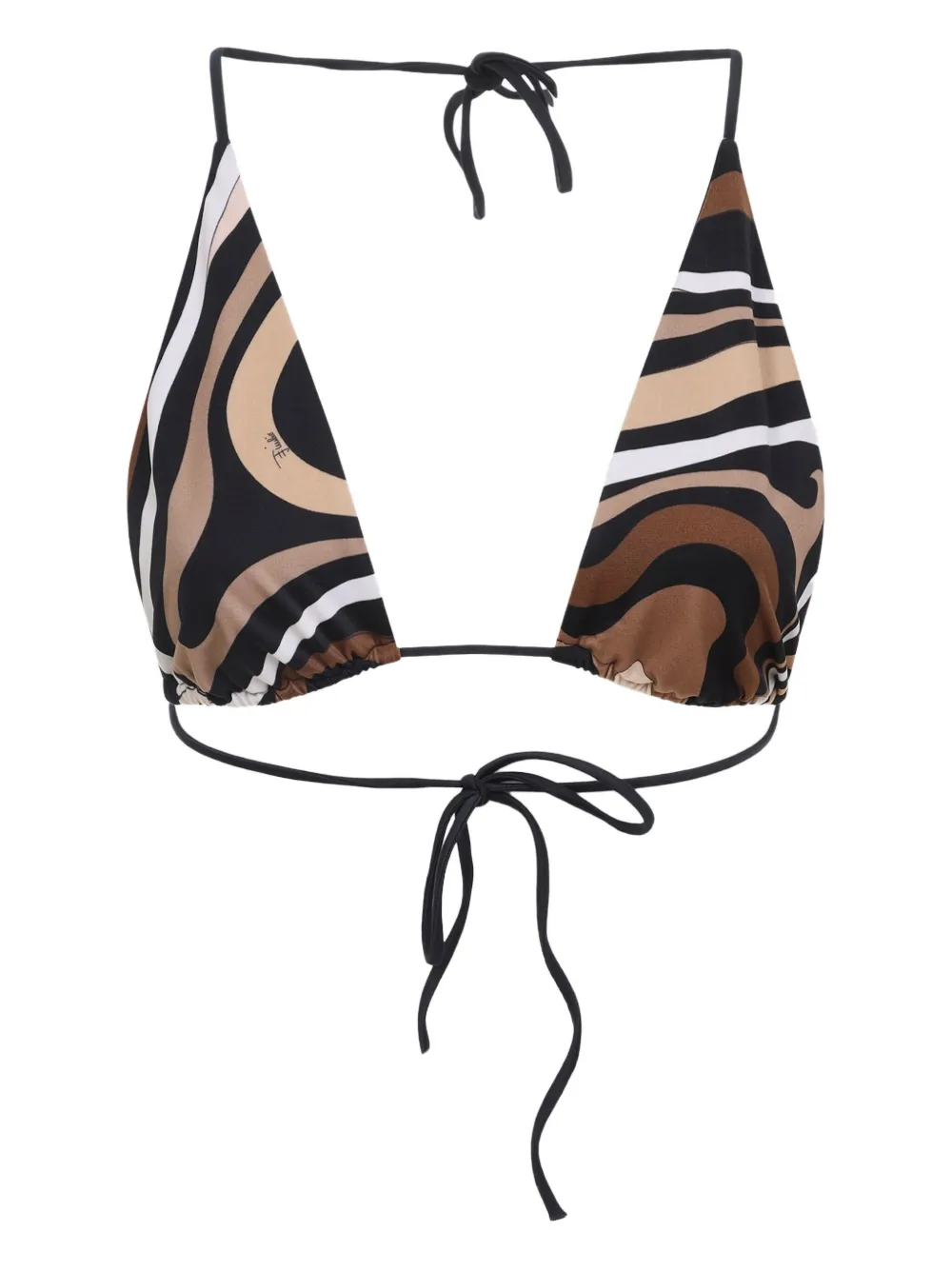 PUCCI patterned tie-straps bikini top | Black | Image 1